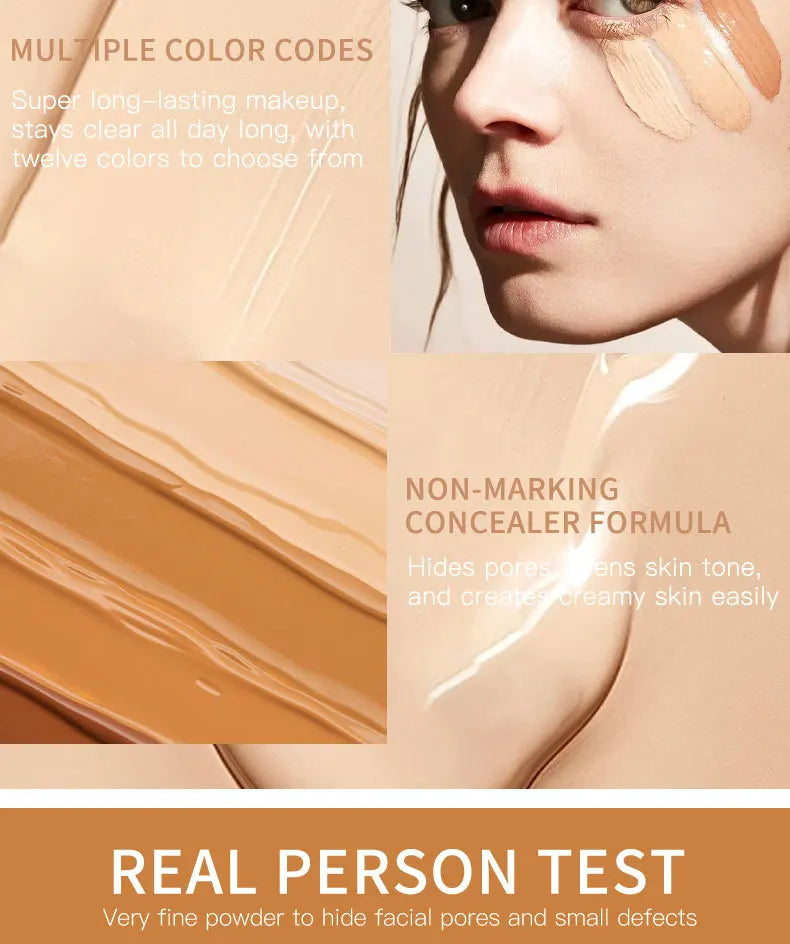 Liquid Foundation Concealer – Waterproof, Sweat-Resistant Professional Makeup Cosmetics