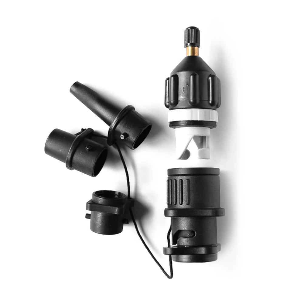 SUP Board Air Valve Adapter Kit — Inflatable Pump Connector for Paddle Boards, Kayaks, Black/Orange