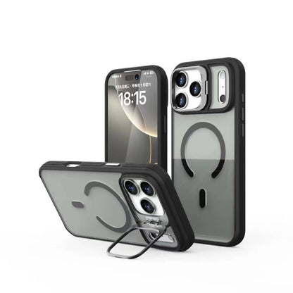 Luxury Matte Transparent MagSafe Kickstand Case — Magnetic Stand Cover for iPhone 11–17 Air, Plus, Pro Max