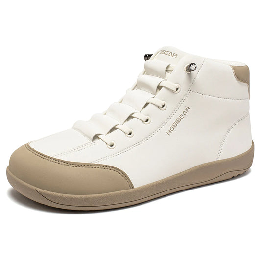 HOBIBEAR Mid-Top Barefoot Shoes — Men & Women Wide Toe Ankle Boots, Outdoor Non-Slip Artificial Leather Footwear