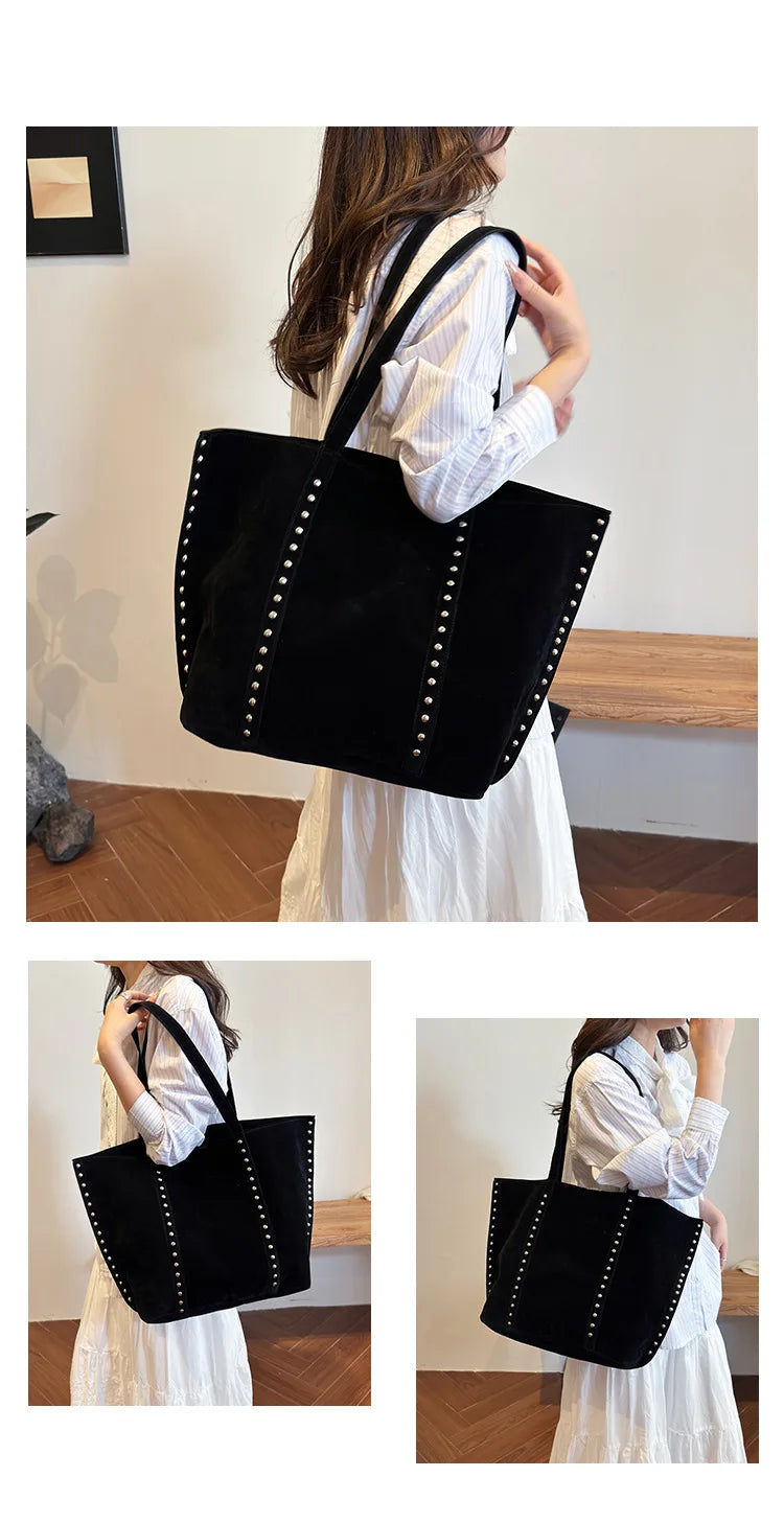 2025 Women’s Faux Suede Handbag – High-Quality, Versatile Large Capacity Shoulder Bag