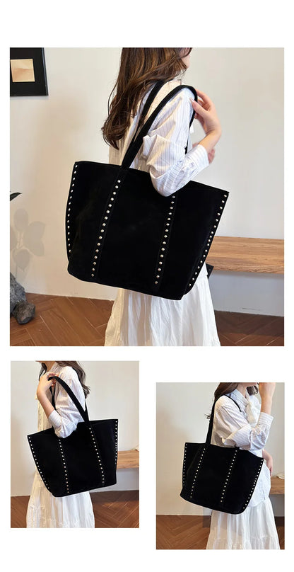 2025 Women’s Faux Suede Handbag – High-Quality, Versatile Large Capacity Shoulder Bag