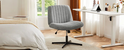 Armless Criss Cross Legged Swivel Office Chair - Wide Desk Chair Without Wheels