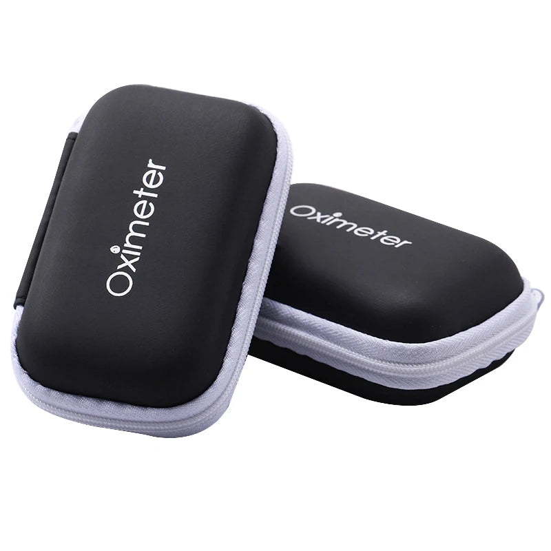 Hard EVA Portable SpO2 Finger Pulse Oximeter Carrying Case – Zipper Storage Bag for Earphones, Data Cable, and Travel