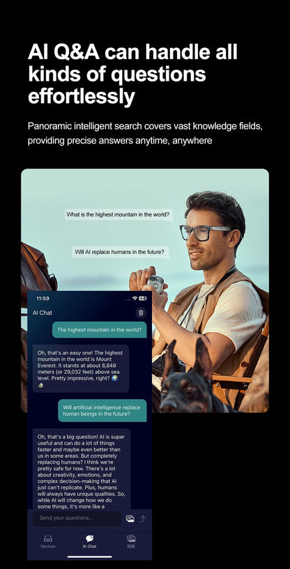 Xiaomi Smart Bluetooth Glasses — IP65 Waterproof, Video Recording, AI Photo Recognition, Translation, Call & Large Battery