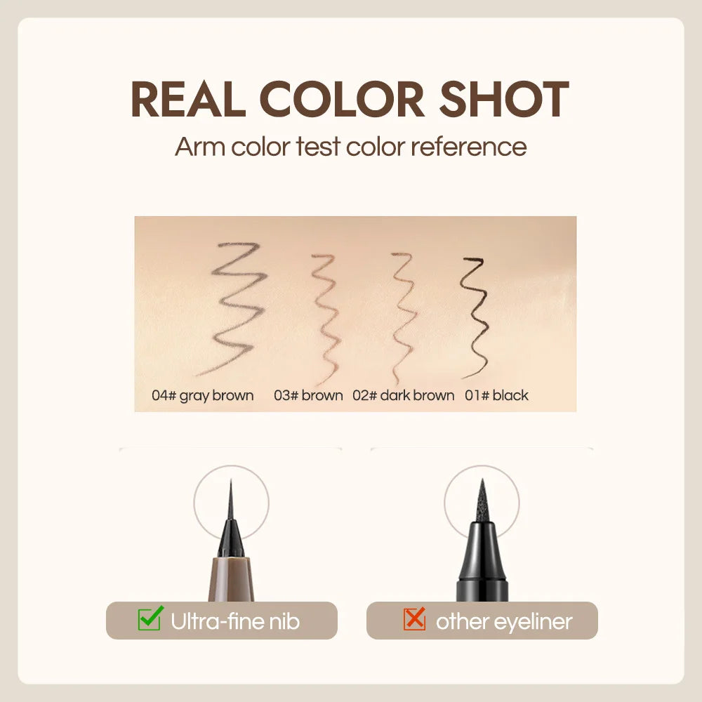 GECOMO 0.01mm Liquid Eyeliner – Super Slim, Waterproof, Quick-Dry, Long-Lasting & No-Smudge Pencil