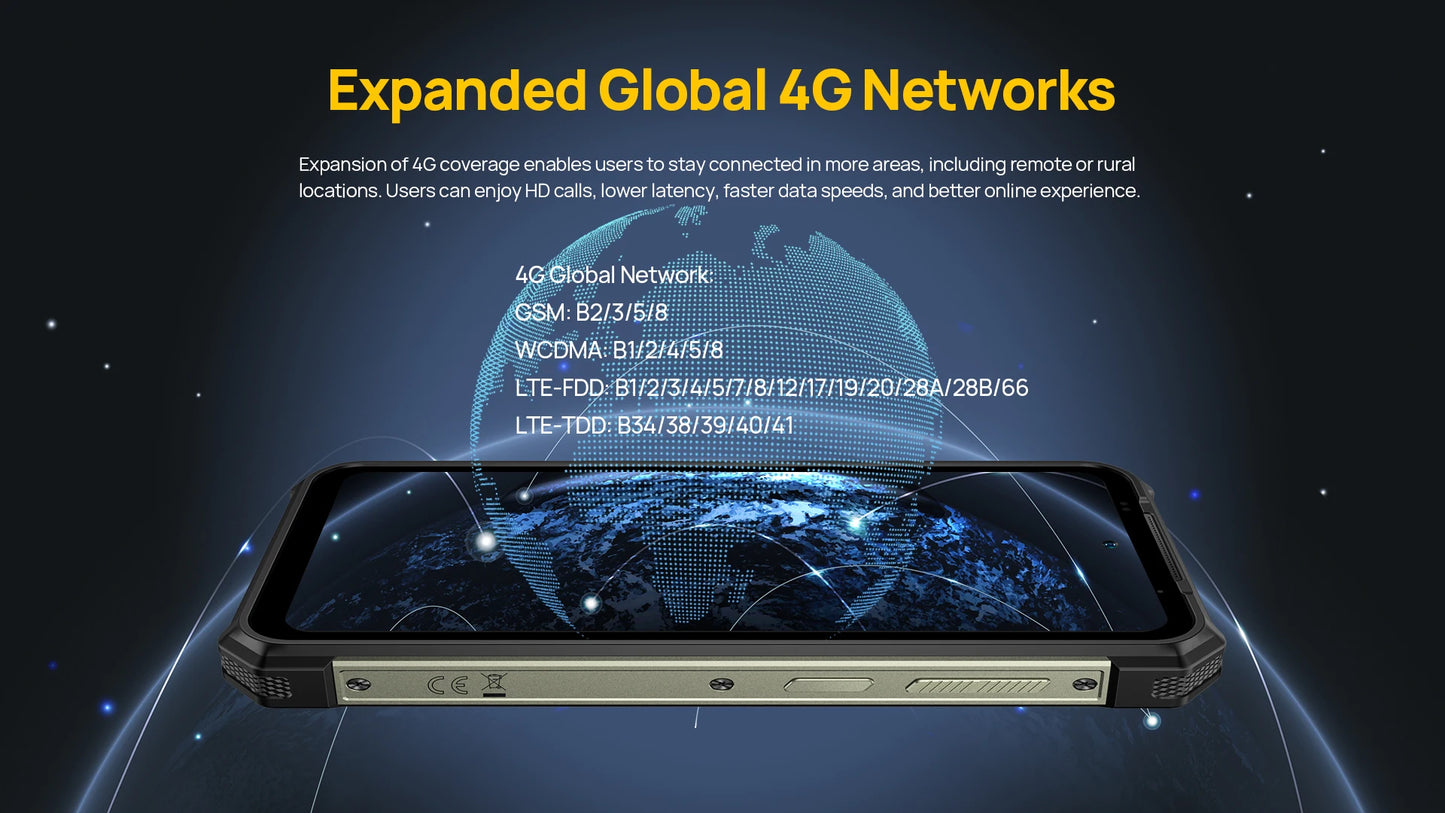 Ulefone Armor 24 Rugged Phone - 22000mAh, 24GB+256GB, 6.78" 120Hz Display, 64MP+64MP Camera, NFC, LED Light, Global Version