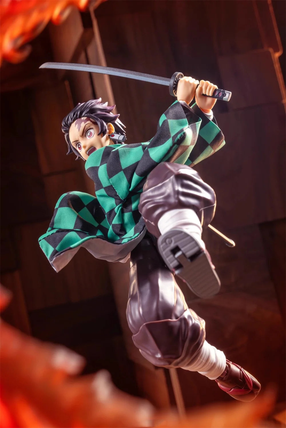 1/12 Scale Demon Slayer Action Figure – Tomioka Giyuu & Kamado Tanjirou with Grid Cloak Kimono for 6" Body Models