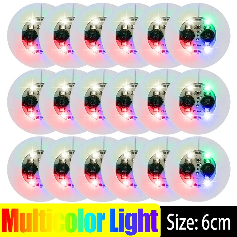 LED Luminous Cup Stickers — 6cm Bottle & Glass Coaster Lights for Bar, KTV, Wedding, Party Decoration (1/50PCS)