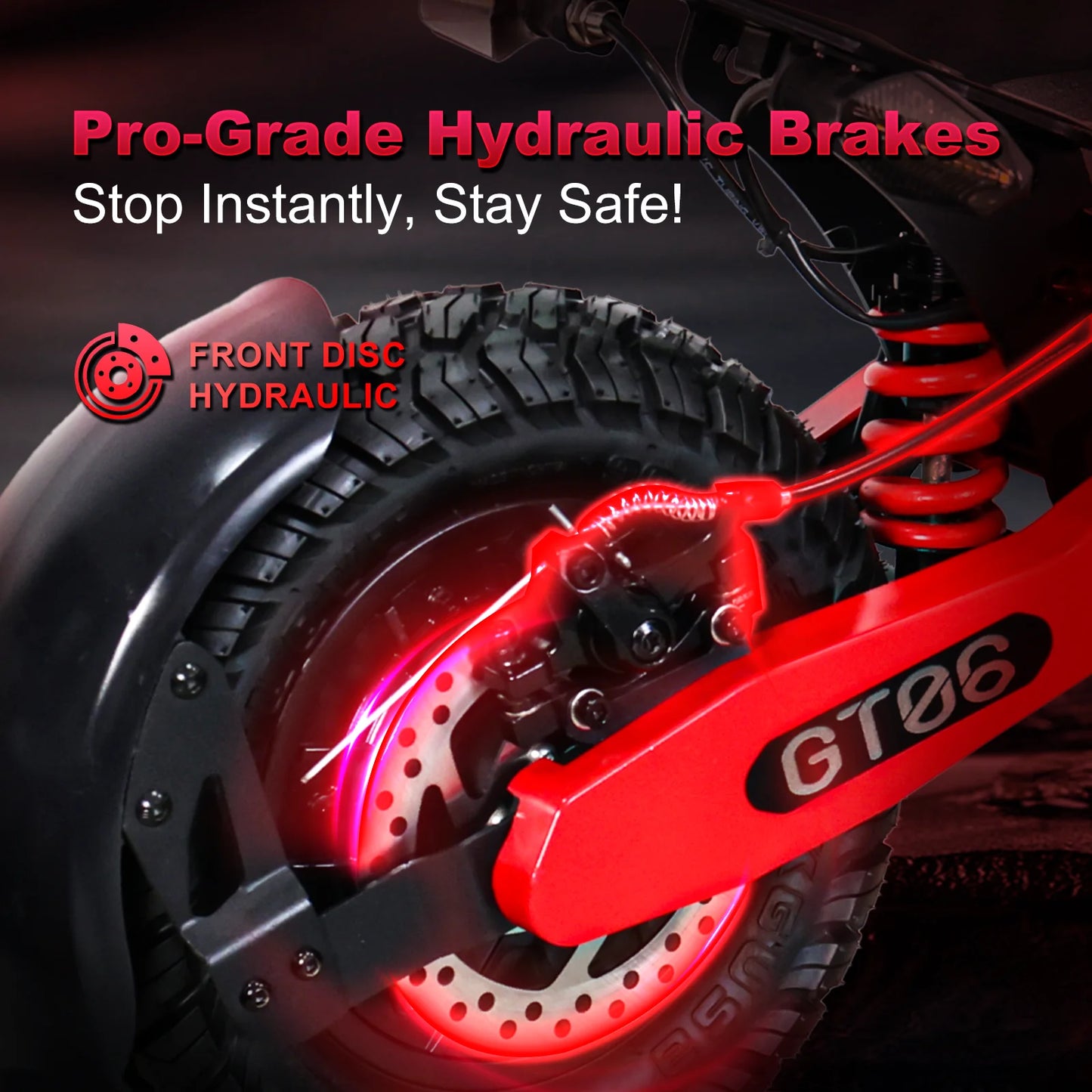 30MPH Electric Scooter with 1200W Motor – 20/40 Mile Range, Spring Damping, Disc Brake & 11" Off-Road Folding Tires