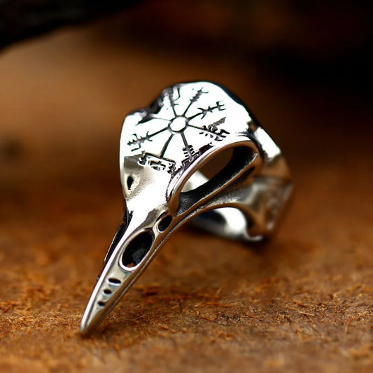 Vintage Punk Viking Bird Beak Alloy Opening Ring – Adjustable Men's Creative Party Jewelry Gift