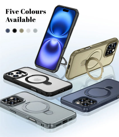 MagSafe Foldable Magnetic Wireless Charging Stand Case — Anti-Slip Bumper for iPhone 11–17 (incl. 16E) Pro/Max