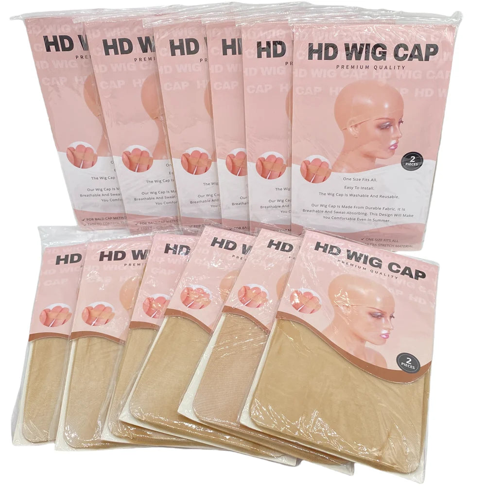 HD Transparent Thin Wig Caps 24-Pack – Invisible Sheer Wig Cap for HD ...