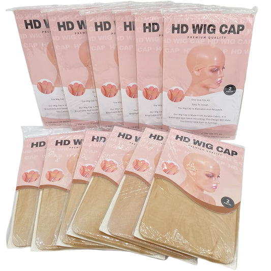 HD Transparent Thin Wig Caps 24-Pack – Invisible Sheer Wig Cap for HD Wigs & Accessories