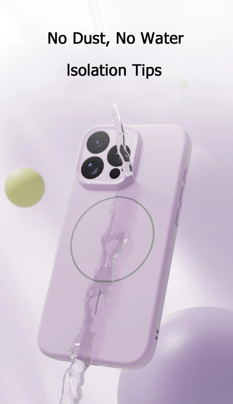 Original Liquid Soft Silicone Magsafe Case — Magnetic Wireless Charging Cover for iPhone 11–16 Pro Max