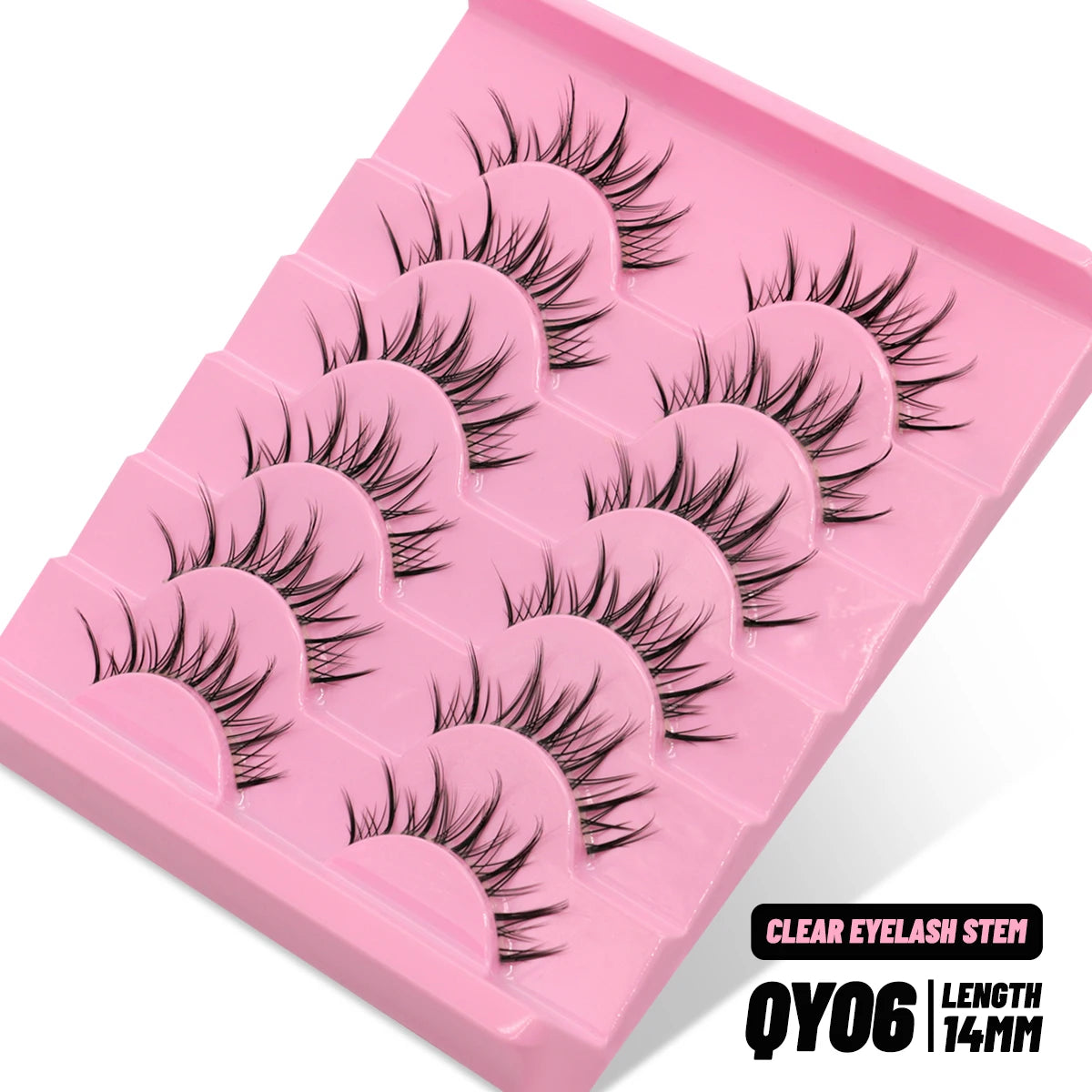GROINNEYA Cat Eye Lashes – Faux Mink Wispy Winged Fake Eyelashes for Natural Elongated Look