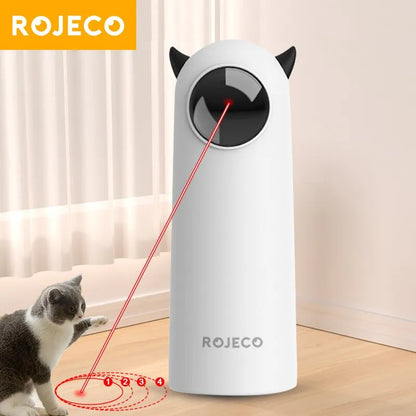 ROJECO Automatic Cat Toy - Interactive LED Laser Pet Teaser - Handheld Electronic Toy for Cats and Dogs - Indoor Playtime Fun