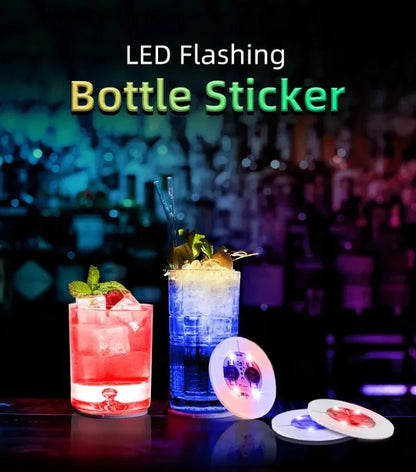 LED Luminous Cup Stickers — 6cm Bottle & Glass Coaster Lights for Bar, KTV, Wedding, Party Decoration (1/50PCS)