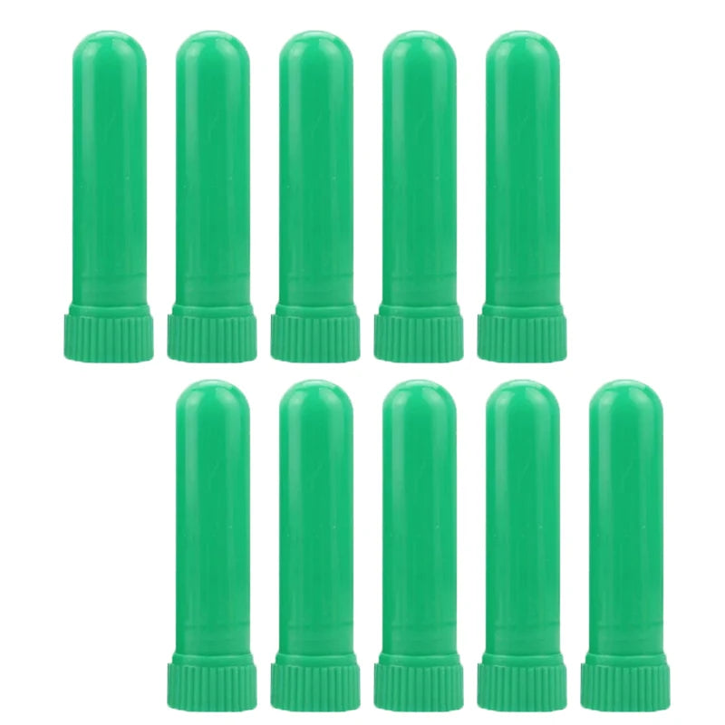 50/80/100 Sets Empty Nasal Inhaler Tubes – Portable Black & White Plastic Inhalers with Cotton Wicks for Essential Oils