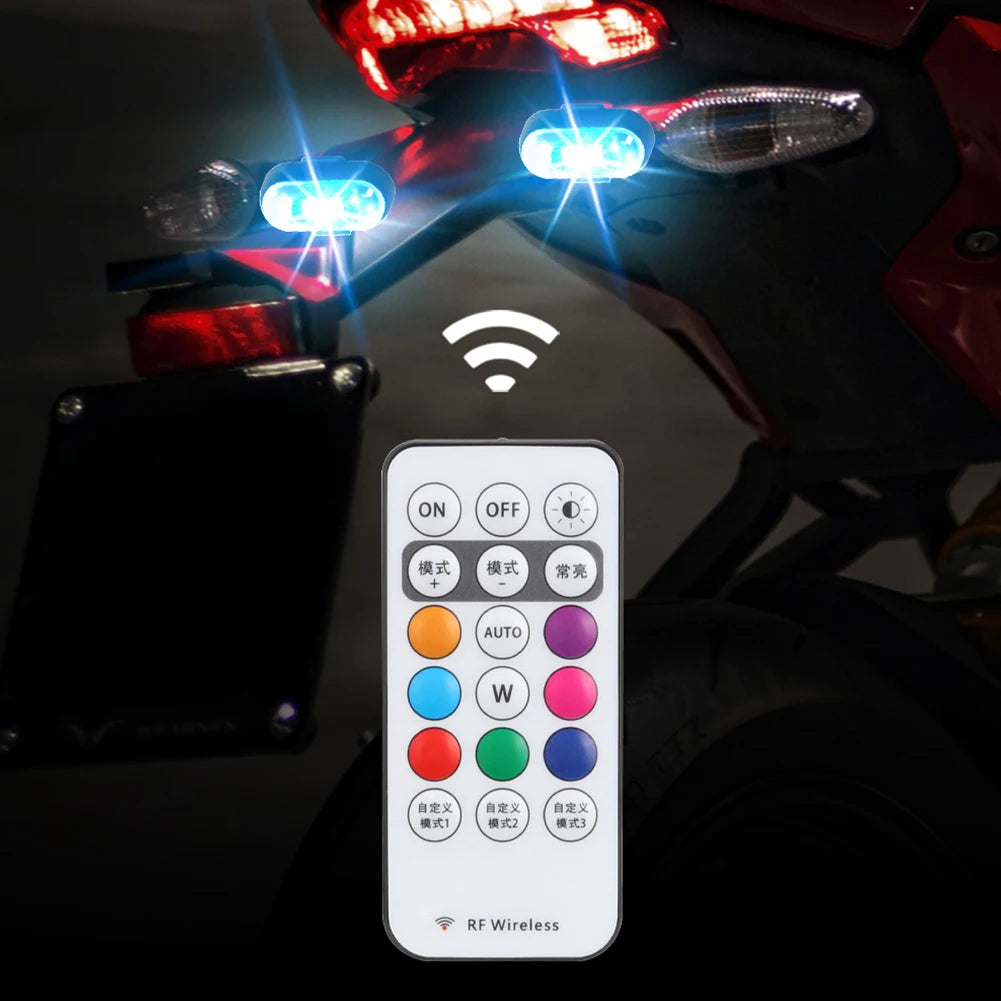 Wireless RGB LED Strobe Lights – Warning & Position Lights for Aircraft, Helicopters, and Motorcycles
