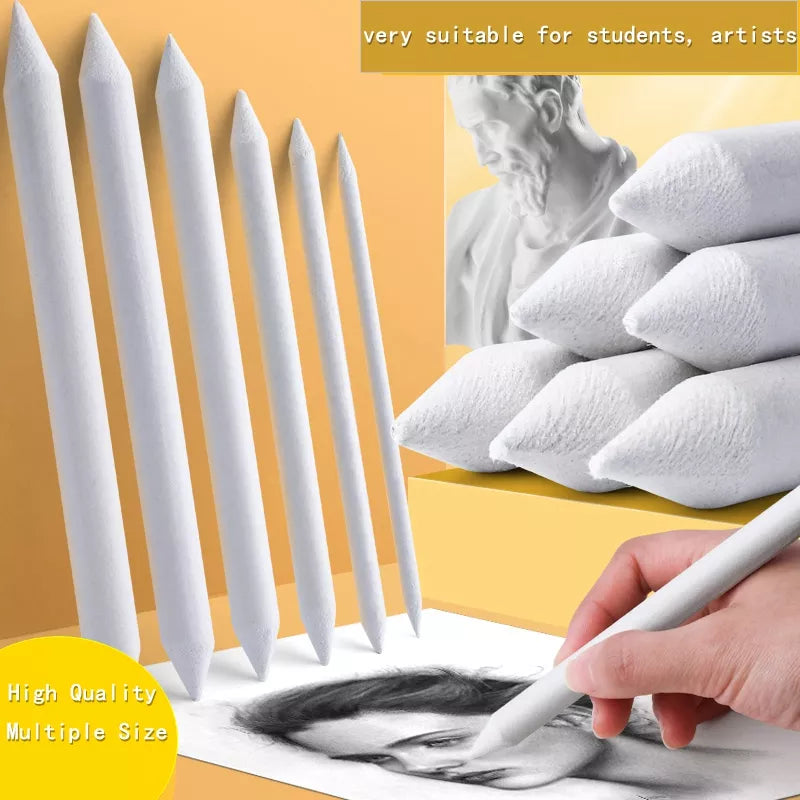 Art Blending Stumps and Tortillions Set: Paper Blenders, Sandpaper, Pencil Sharpener Pointer - Charcoal Sketch Drawing Tools for Artists