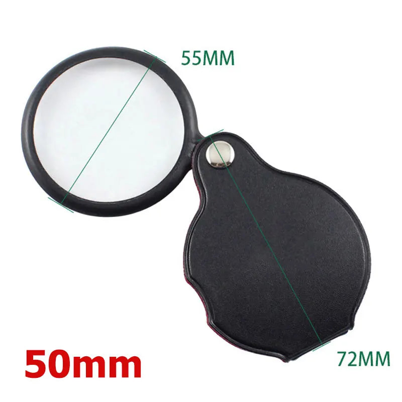 10X Folding Magnifier – Portable Handheld Loupe for Jewelry & Reading, Mini Pocket Lens for Elderly (50/60/70mm)