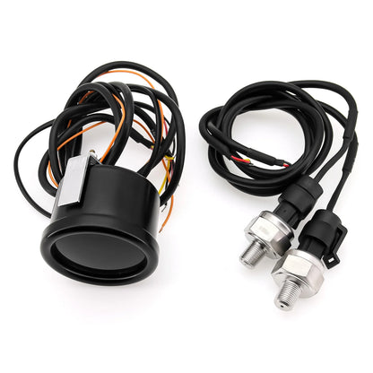 Triple Dual Display Air Pressure Gauge – LED Digital Suspension Gauge 0-220 PSI with 1/8 NPT Sensors for Car