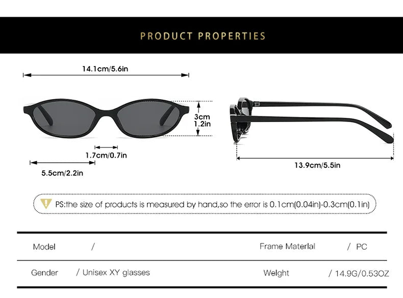 Sexy Small Oval Women's Sunglasses 2024 – New Fashion Black & Brown Summer Shades, Trendy Unique Eyewear for Men & Women