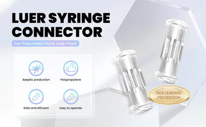 Double Helix Luer Syringe Connector – Sterile Transparent PP Pneumatic Parts, Leak-Proof Drug Guide Device (10/20/50/100pcs)