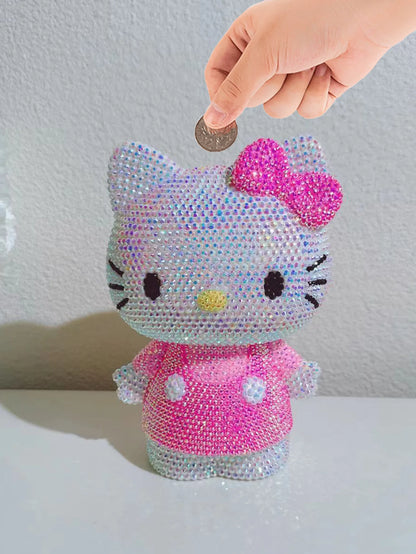 Hot Sale DIY Anime Piggy Bank – Cartoon Melody & Hello Kitty Diamond Stick Figurine Model Gift Statue Doll