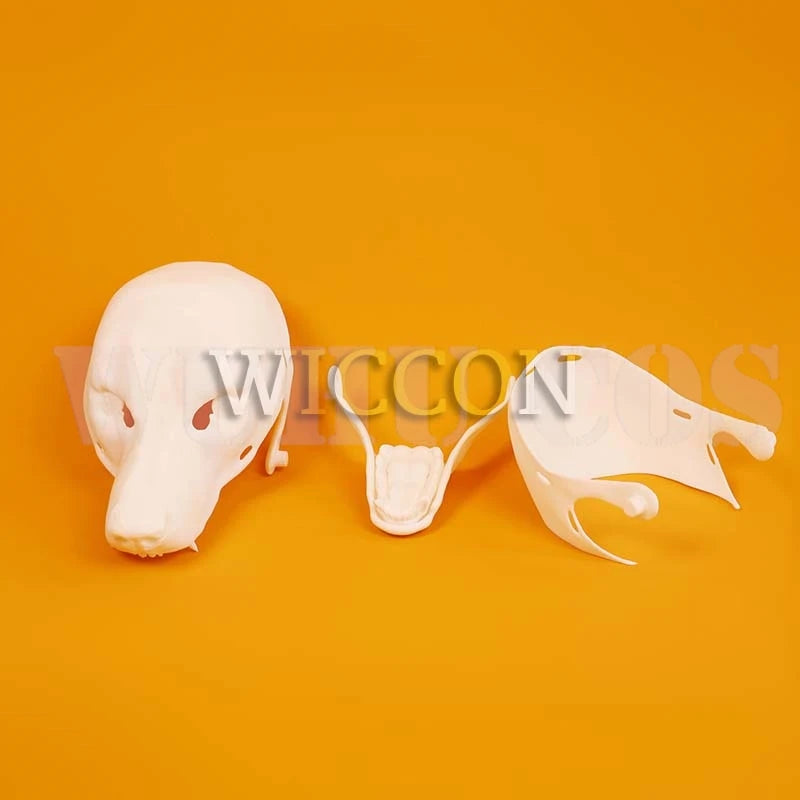 Kigurumi Beast Skull Mask – 3D Printed Wolf Head Fursuit Cosplay, Animal Skull Proboscis Mask for Halloween & Party