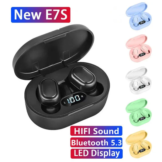 E7S TWS Wireless Headphones | Bluetooth Earphone Control Sport Headset | Waterproof Microphone Music Earphone | Compatible with All Smartphones