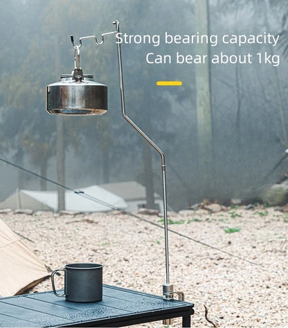 Portable Stainless Steel Light Pole Bracket — Outdoor IGT Table Supply and Desktop Mount Camping Table Accessory