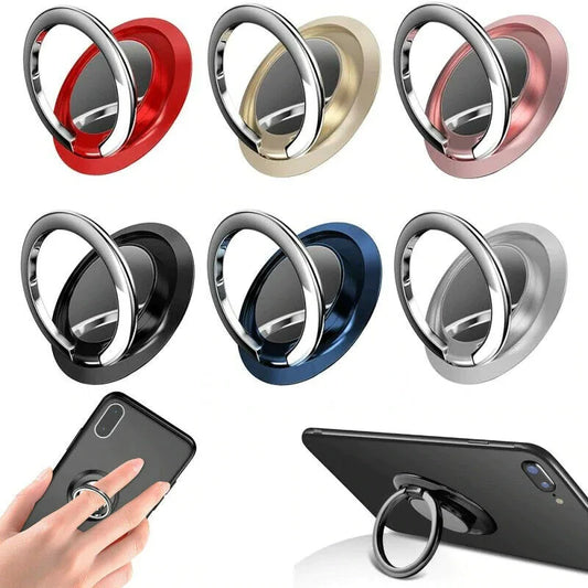 360 Rotating Finger Ring Holder Stand Grip: Magnetic Mount Phone Back Sticker Pad - Universal Bracket for Mobile Phones and Cars