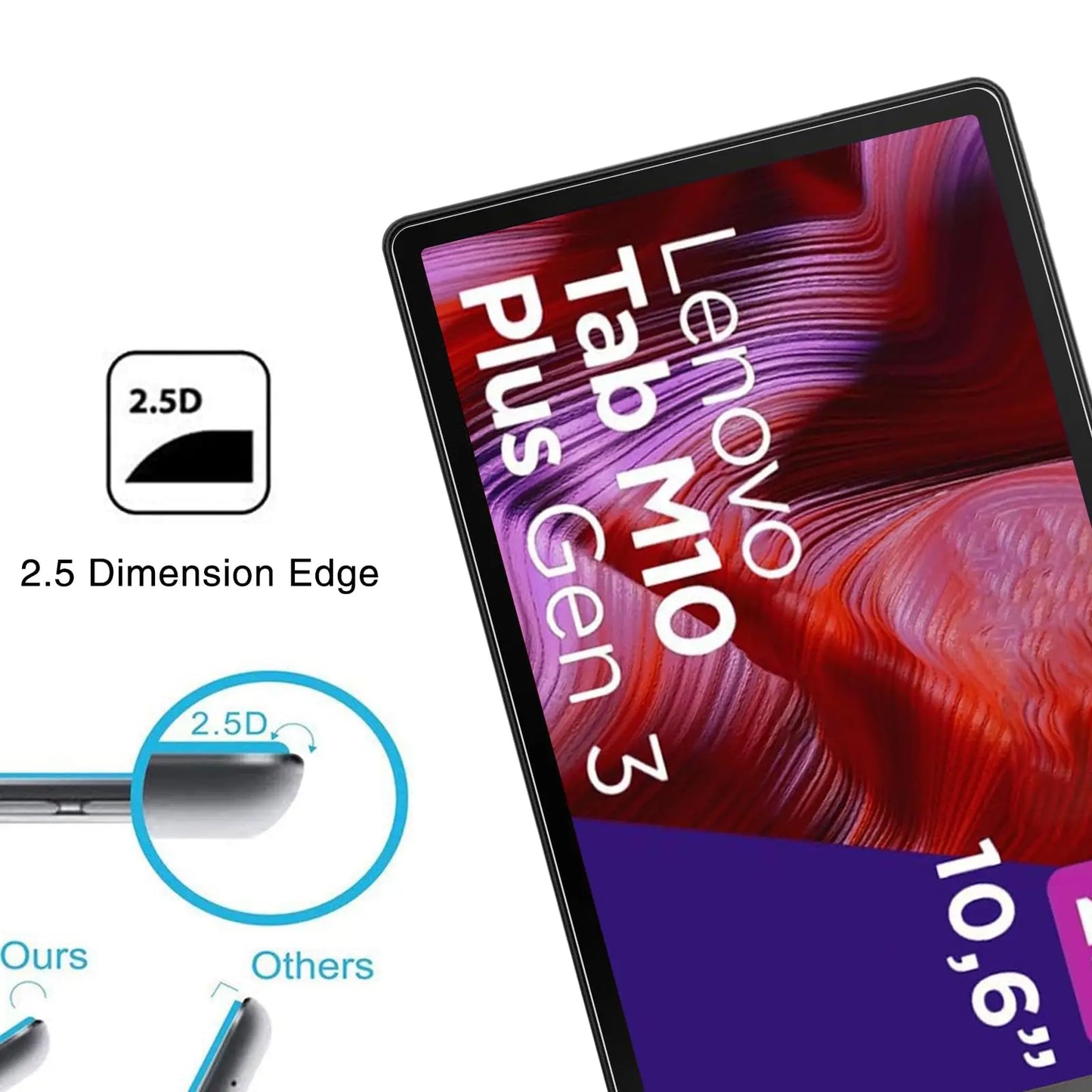 Lenovo Tab M10 Plus 3rd Gen 10.61″ Screen Protector — 9H HD Clear Anti-Scratch Tempered Glass Film for TB128FU/TB125FU