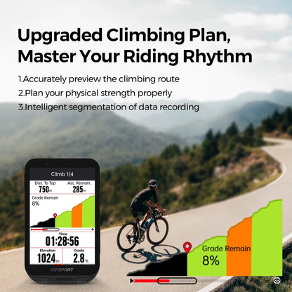 iGPSPORT iGS800 Touchscreen Bike Computer - Professional GPS, Map Navigation, WiFi, ANT+, 50H Battery Life