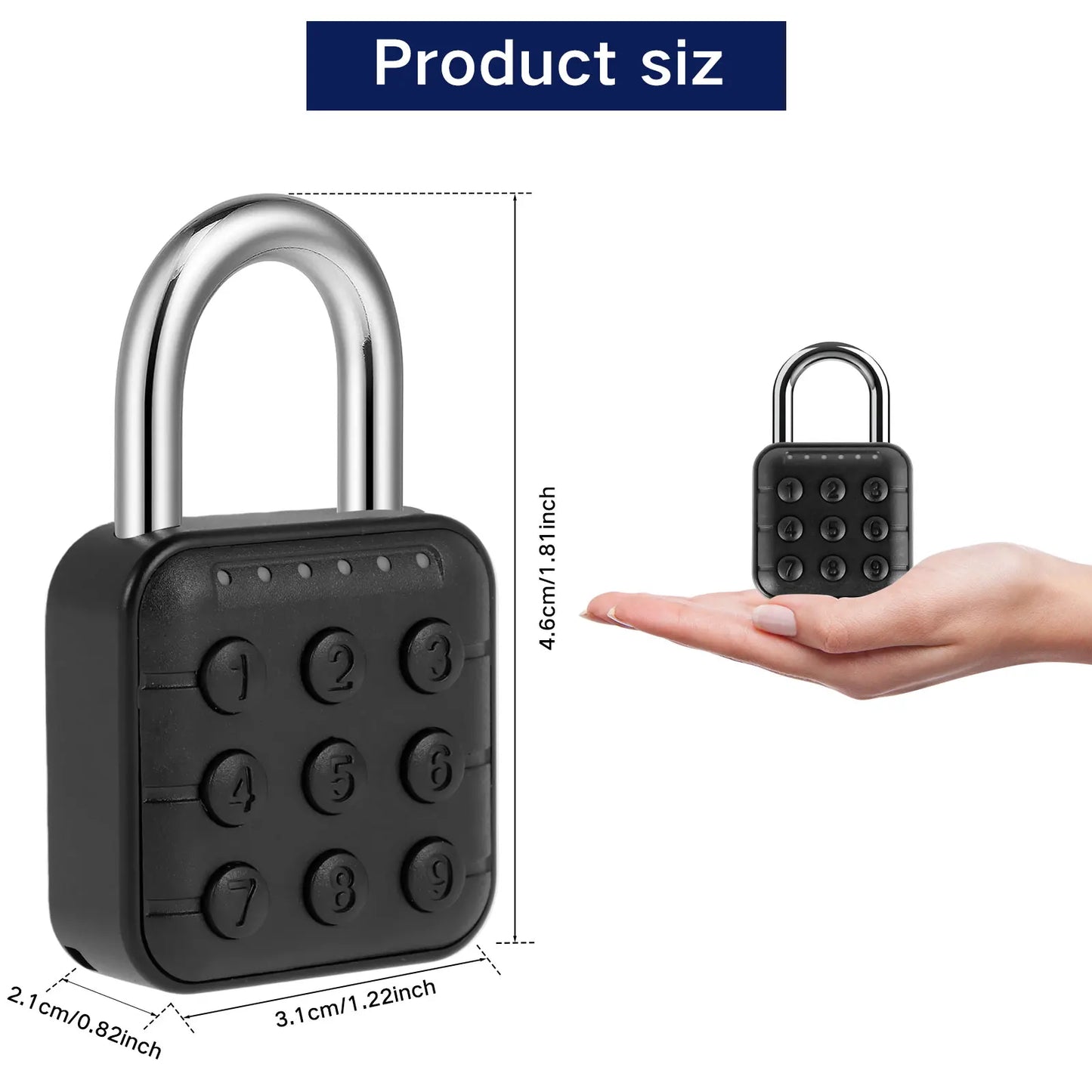 Keyless 6-Digit Combination Locker Padlock – Easy Use Code Lock for Gym, School Lockers, and Outdoor Fences