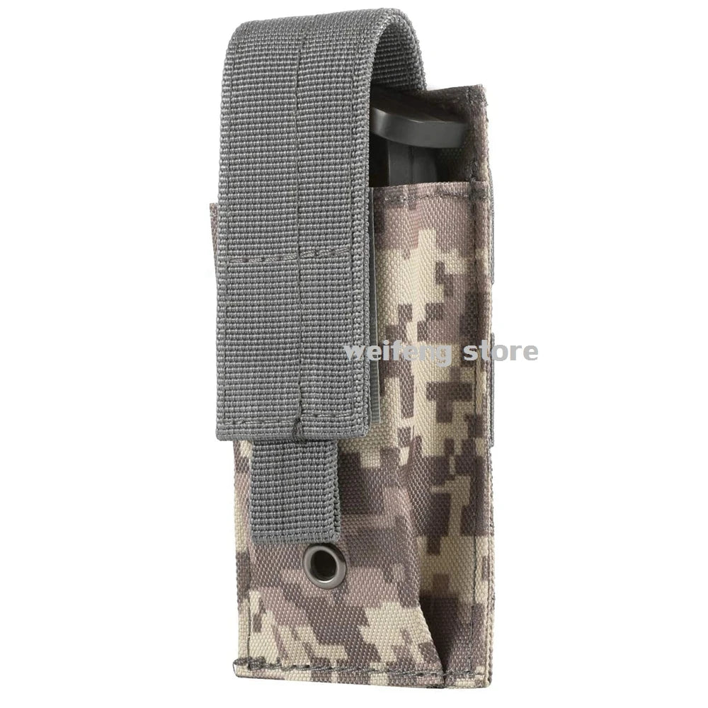 9mm Tactical Magazine Pouch - MOLLE Single & Double Mag Bag, Open-Top Pouch for Glock, M1911, 92F, Torch & Triple Bag