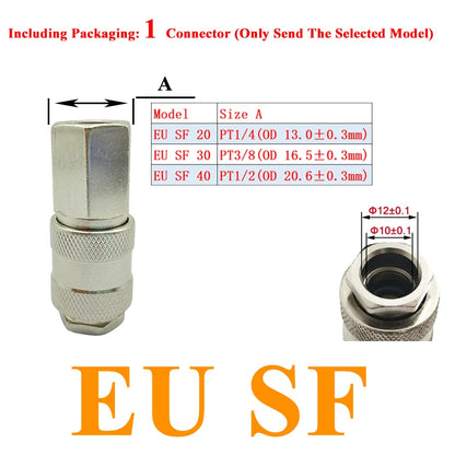 EU Air Hose Quick Release Coupling Fittings – European Standard Compressor Pneumatic Connector Accessories