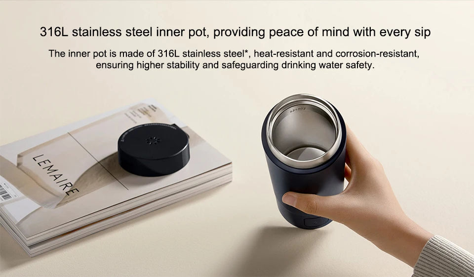 XIAOMI Mijia Portable Electric Kettle 2 — 350ml Smart Temperature Insulated Thermos Cup Fast Water Boiler for Travel