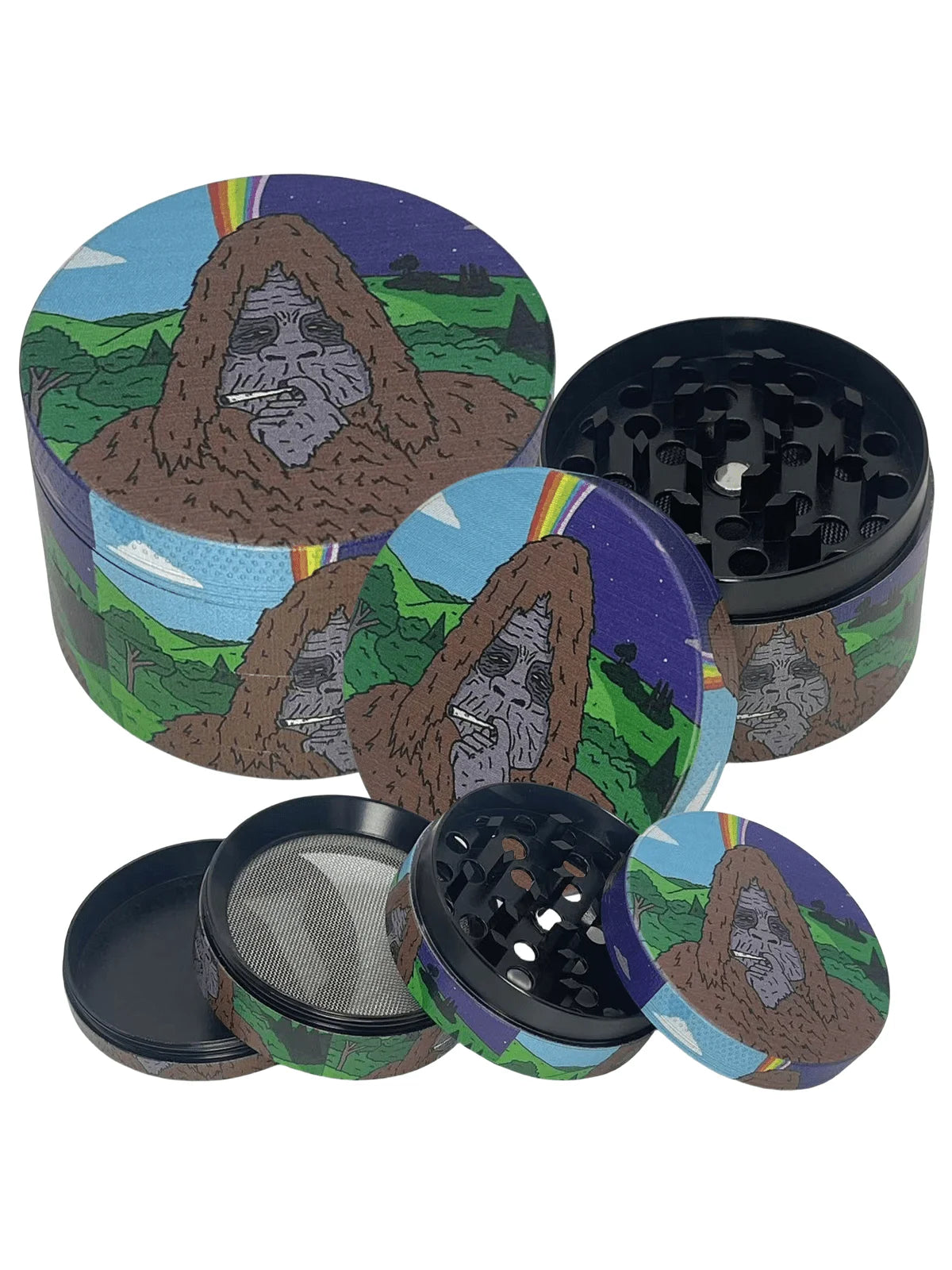 50mm Metal Gorilla Herb Grinder – 4-Layer Manual Spice, Pepper & Tobacco Mill for Cigarette Smoking Accessories