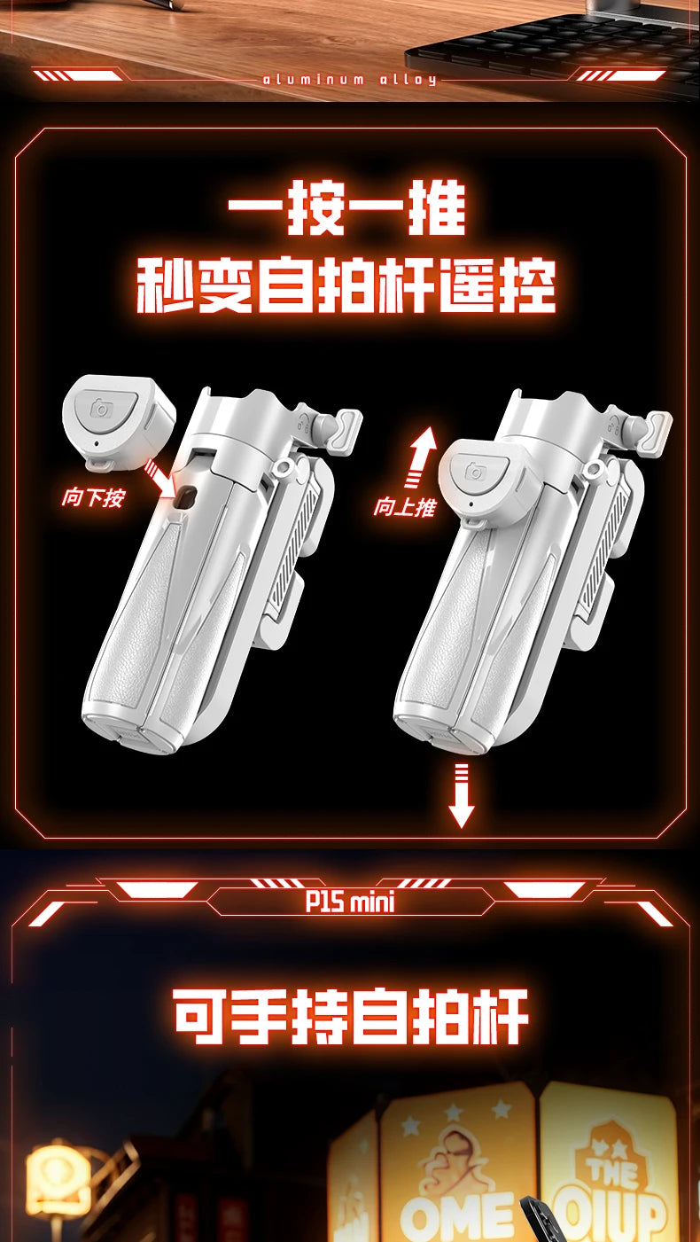 Newly Upgraded Mini Bluetooth Selfie Stick – Portable Telescopic Multifunctional Tripod for Phone