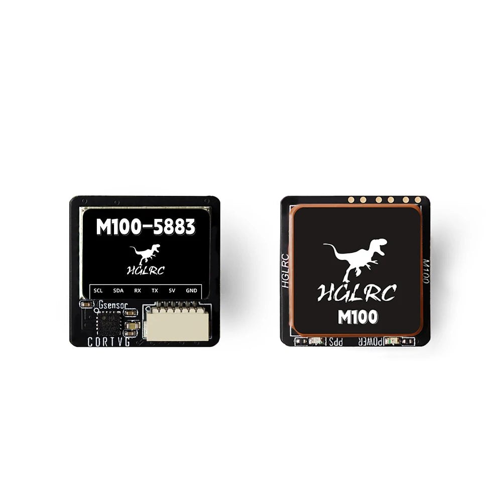 HGLRC M100-5883 M10 GPS Module with Compass – Ceramic Antenna & On-board LEDs, 21x21mm for RC Airplane FPV Long Range
