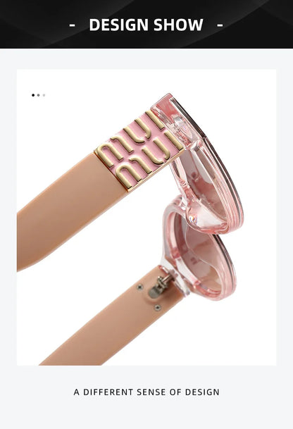 Luxury MUI MUI Designer Glasses – Stylish Cateye Eyewear for Women & Men, UV400 Protection