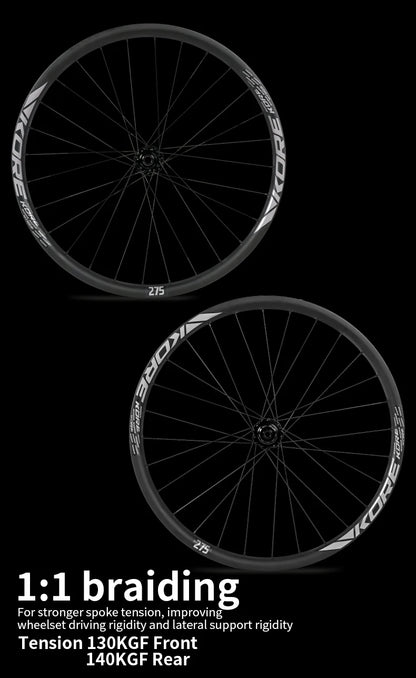 KORE MTB Carbon Wheelset – 27.5/29in Enduro & Downhill with 36T Ratchet HG Hub, BOOST, 28H, 30–36mm Width