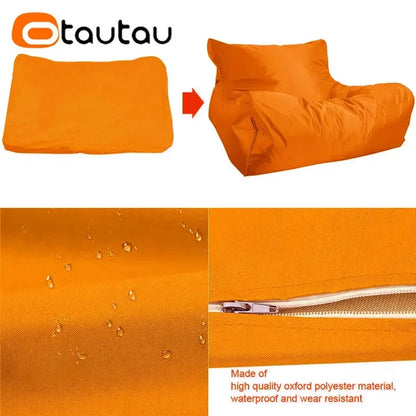 OTAUTAU Waterproof Floating Bean Bag Lounger Cover – Swimming Pool Sofa Bed Pouf, No Filler Chaise Lounge Recliner Puff SF019