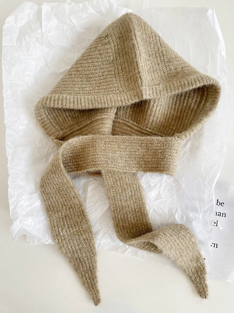 Knitted Beanie Cap for Men & Women – Winter Warm Unisex Hooded Hat with Neck Collar Scarf, Ski Balaclava