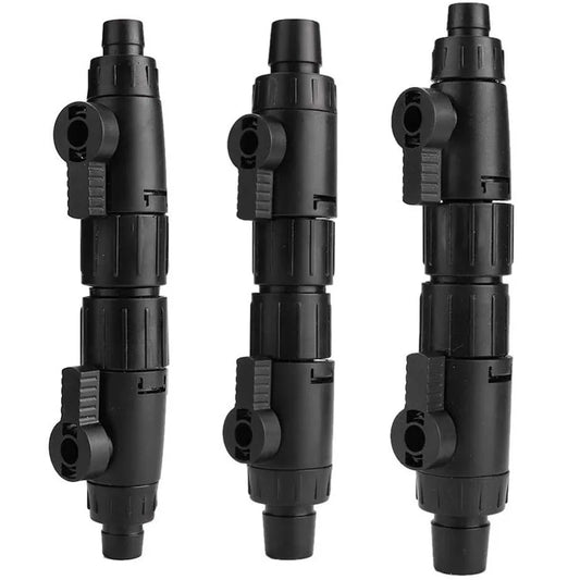 12mm/16mm Double Tap Quick Release Aquarium Valve — No-Leak Water Flow Control & Filter Connector