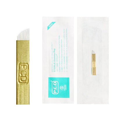 50pcs PCD Microblading Eyebrow Needles – F12/14/19 Tebori Blades for 3D Embroidery Manual Pen
