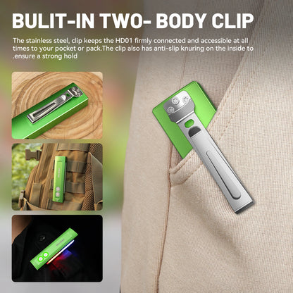 Wurkkos HD01 Multifunctional Flashlight – 1200LM 90CRI with Side RGB Lights, IP65 Waterproof for Hiking